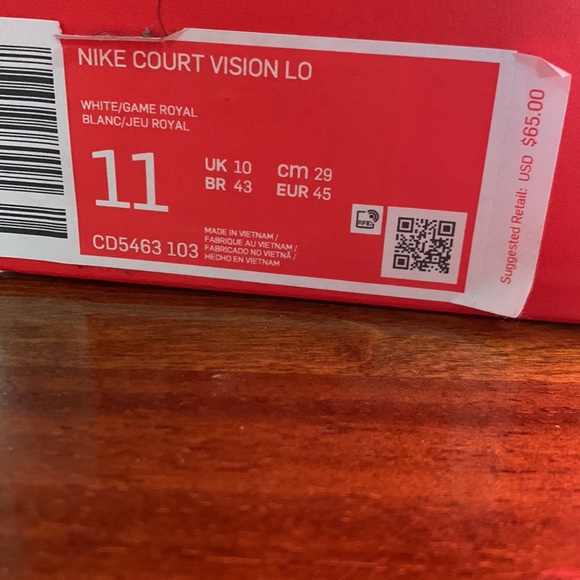 WORN ONLY ONCE in house white and blue Nike low top sneakers to right - Picture 3 of 5